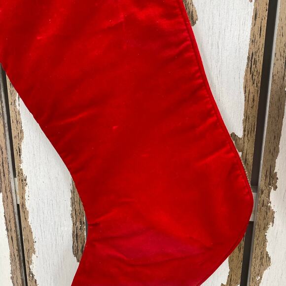 Vintage Needlepoint  Stockings Needlepoint by Hand Velvet backs Angels Santa - Picture 5 of 6